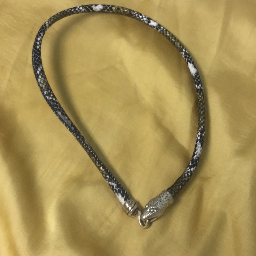 Versatile Leather Snake Chocker or wrap Bracelet - Picture 3 of 5